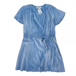 ANTHROPOLOGIE Cloth & Stone Chambray Wrap Dress Size Small s